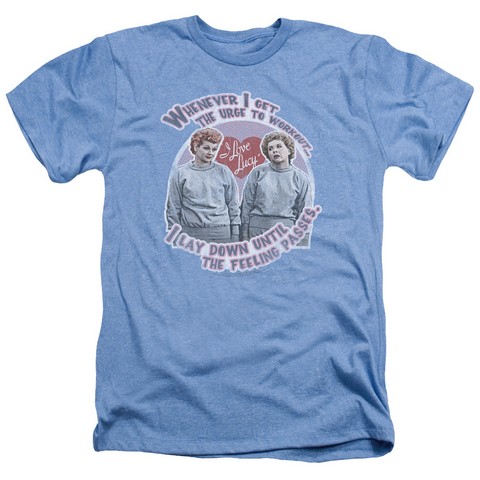 Lucy-Lucys Workout Adult Heather Tee- Light Blue - 2X