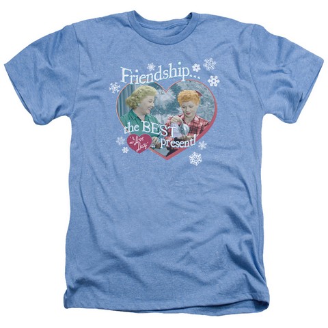 Lucy-The Best Present Adult Heather Tee- Light Blue - 2X