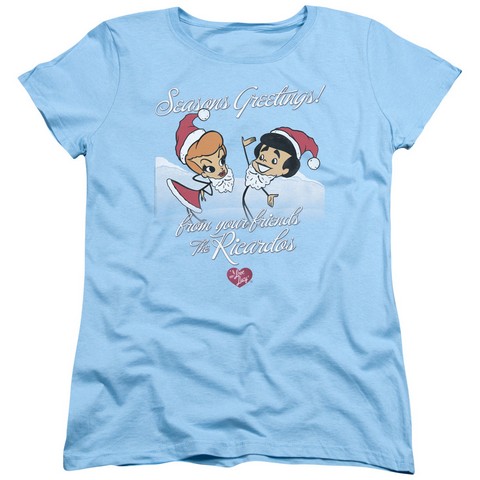 Lucy-Animated Christmas Short Sleeve Womens Tee- Light Blue - Medium -  Trevco, LB227-WT-2