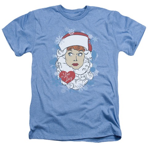 Lucy-Beard Flakes Adult Heather Tee- Light Blue - 2X