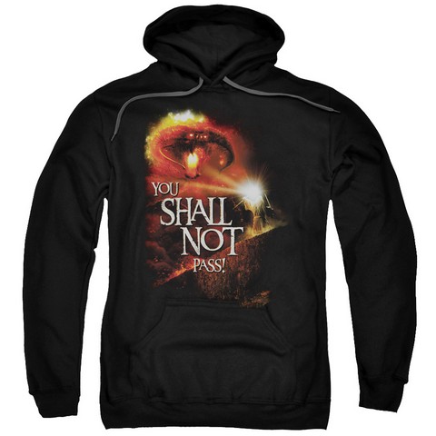 Lor-You Shall Not Pass Adult Pull-Over Hoodie- Black - XL -  Trevco, LOR1004-AFTH-4