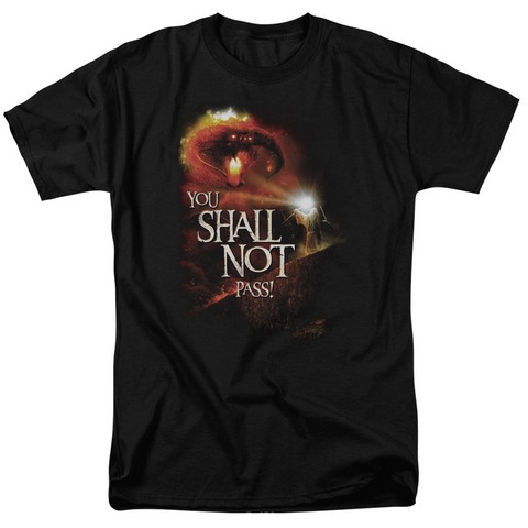 Lor-You Shall Not Pass Short Sleeve Adult 18-1 Tee- Black - Medium