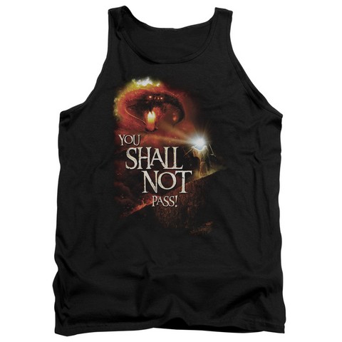 Lor-You Shall Not Pass Adult Tank Top- Black - 2X