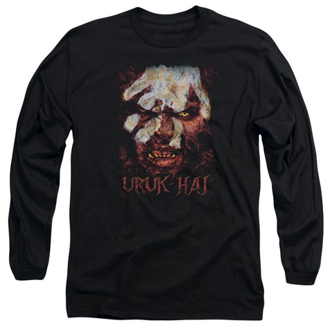 Lor-Uruk Hai Long Sleeve Adult 18-1 Tee- Black - Small