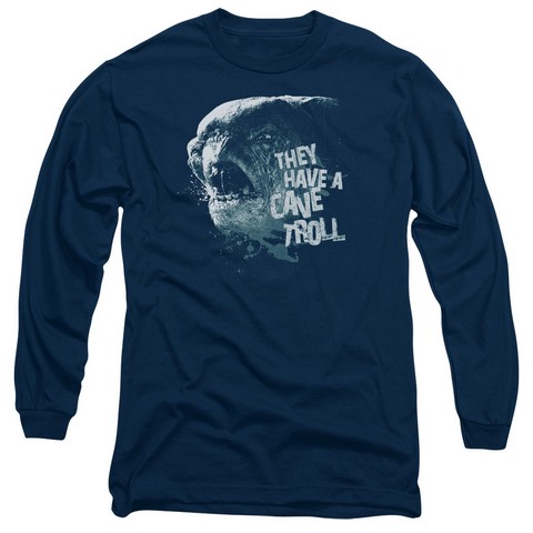 Lor-Cave Troll Long Sleeve Adult 18-1 Tee- Navy - Small