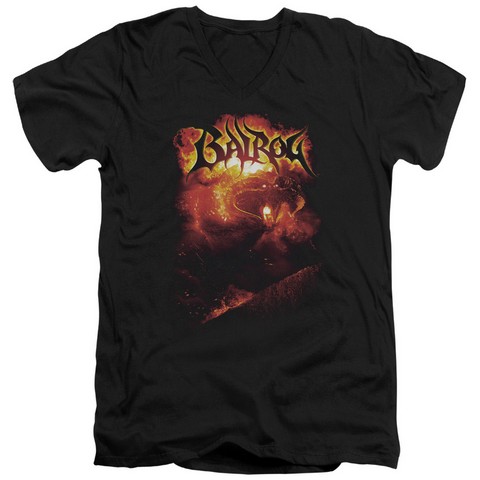 Lor-Balrog Short Sleeve Adult V-Neck 30-1 Tee- Black - Small