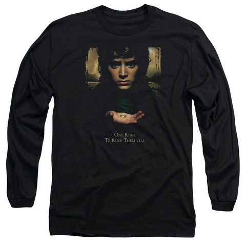 Lor-Frodo One Ring Long Sleeve Adult 18-1 Tee- Black - Medium
