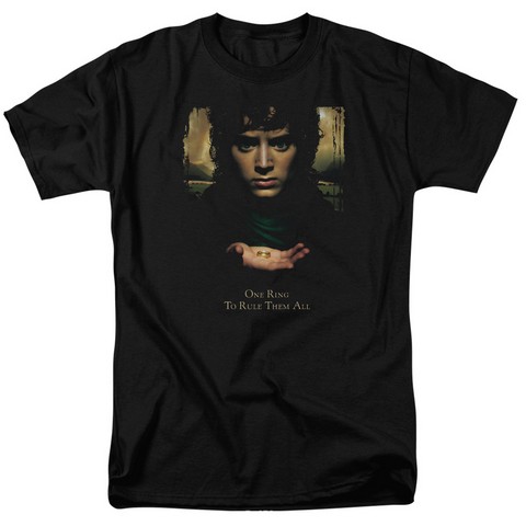 Lor-Frodo One Ring Short Sleeve Adult 18-1 Tee- Black - Medium