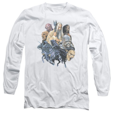 Lor-Collage Of Evil Long Sleeve Adult 18-1 Tee- White - Medium