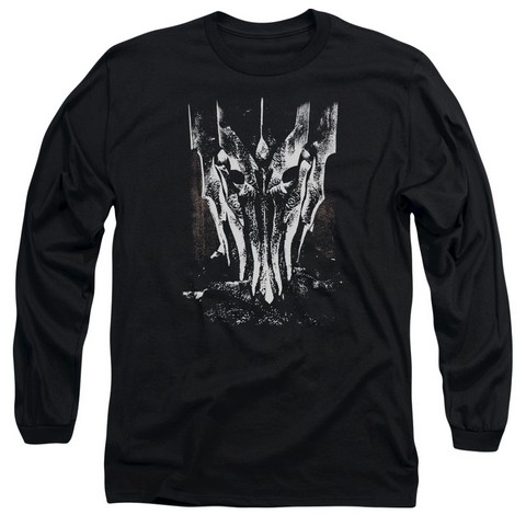 Lor-Big Sauron Head Long Sleeve Adult 18-1 Tee - Black - XL