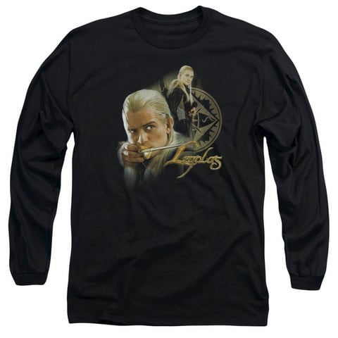 Lor-Legolas Long Sleeve Adult 18-1 Tee- Black - Small