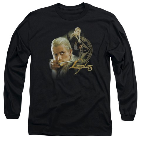 Lor-Legolas Long Sleeve Adult 18-1 Tee- Black - 2X