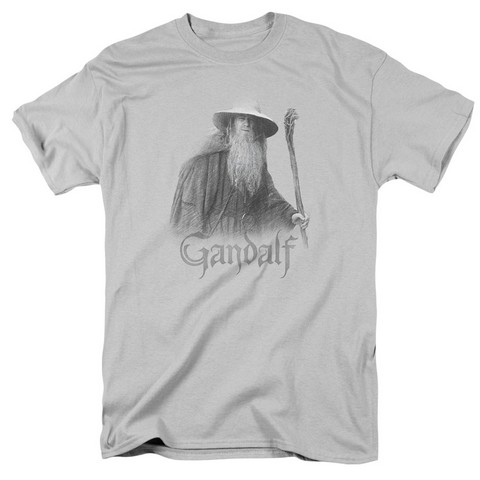 Lor-Gandalf The Grey Short Sleeve Adult 18-1 Tee- Silver - Small