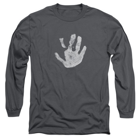 Lor-White Hand Long Sleeve Adult 18-1 Tee- Charcoal - Large