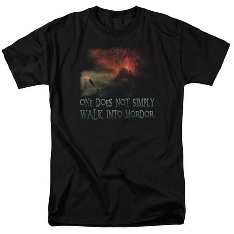 Lor-Walk In Mordor Short Sleeve Adult 18-1 Tee- Black - Medium