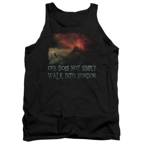 Lor-Walk In Mordor Adult Tank Top- Black - Medium