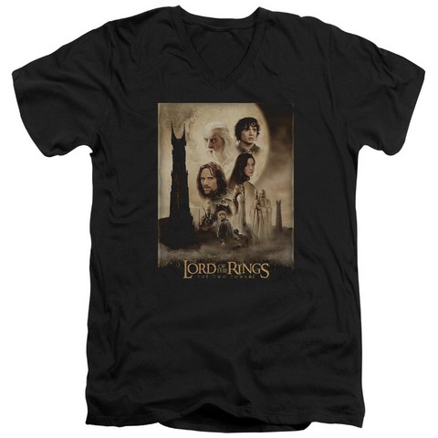 Lor-Tt Poster Short Sleeve Adult V-Neck 30-1 Tee- Black - Medium