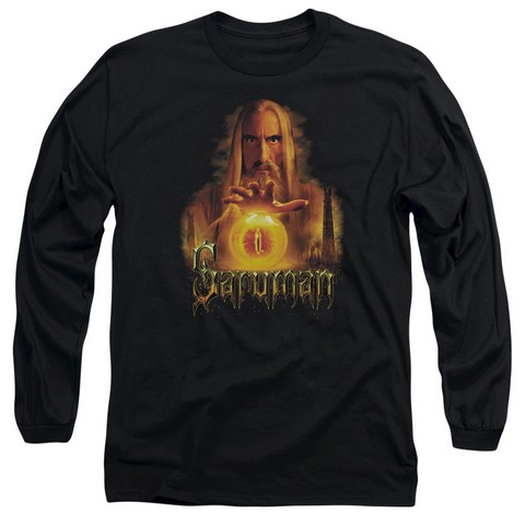 Lor-Saruman Long Sleeve Adult 18-1 Tee- Black - Small