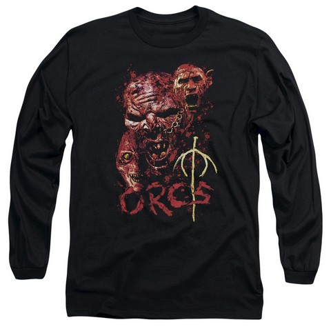 Lor-Orcs Long Sleeve Adult 18-1 Tee- Black - Large