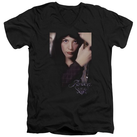 Lor-Arwen Short Sleeve Adult V-Neck 30-1 Tee- Black - Medium