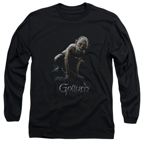 Lor-Gollum Long Sleeve Adult 18-1 Tee- Black - Medium