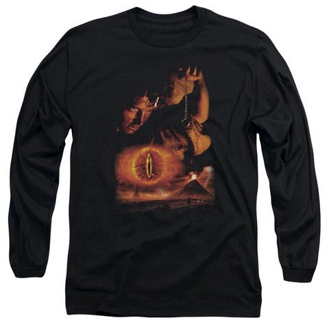 Lor-Destroy The Ring Long Sleeve Adult 18-1 Tee- Black - Medium