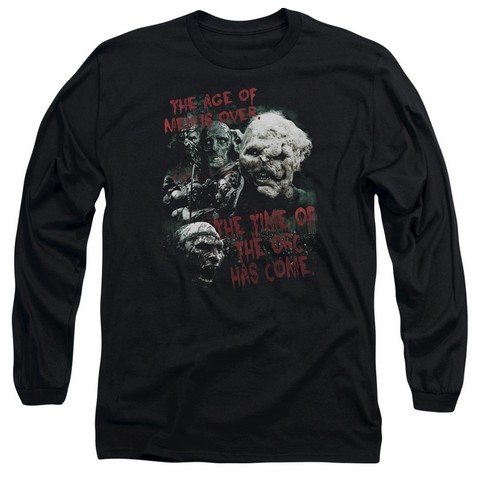 Lor-Time Of The Orc Long Sleeve Adult 18-1 Tee- Black - Medium