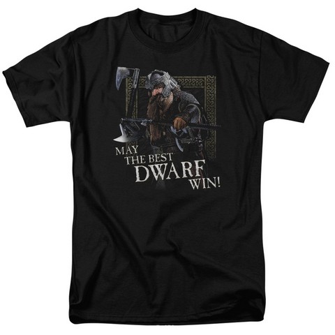 Lor-The Best Dwarf Short Sleeve Adult 18-1 Tee- Black - Medium