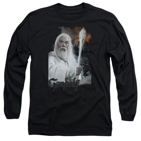 Lor-Gandalf Long Sleeve Adult 18-1 Tee- Black - Medium