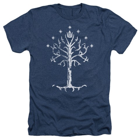 Lor-Tree Of Gondor Adult Heather Tee- Navy - Medium -  Trevco, LOR3014-HA-2