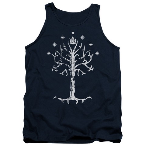 Lor-Tree Of Gondor Adult Tank Top- Navy - Medium