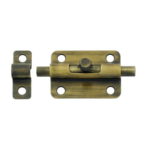3 in. Barrel Bolt- Antique Brass - Solid Brass