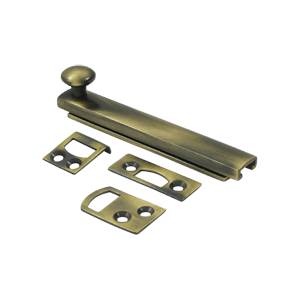 4 in. Heavy Duty Surface Bolt with Concealed Screw, Antique
