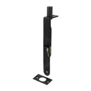 6FBR19 6 in. Heavy Duty Flush Bolt Round- Black - Solid Brass