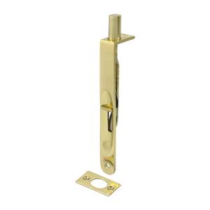 Picture of Deltana 6FBR3 6 in. Heavy Duty Flush Bolt Round- Bright Brass - Solid Brass