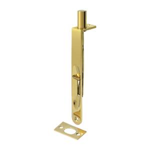 6FBRCR003 6 in. Heavy Duty Flush Bolt Round, Lifetime Brass - Solid Brass