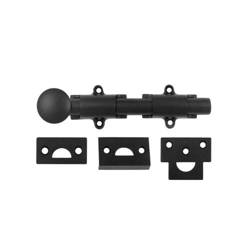 6SB19 6 in. Heavy Duty Surface Bolt- Black - Solid