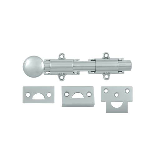 6SB26 6 in. Heavy Duty Surface Bolt- Bright Chrome - Solid