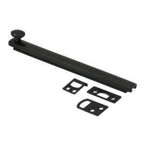 6 in. Heavy Duty Surface Bolt with Concealed Screw, Black - Solid