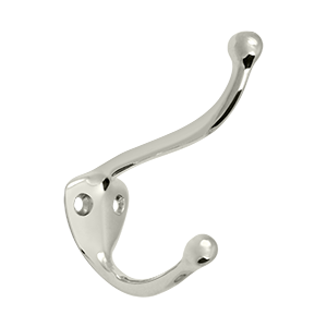 CAHH3U14 Coat & Hat Hook, Bright Nickel - Solid