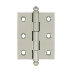 CH2520U14 2.5 x 2 in. Hinge with Ball Tips, Bright Nickel - Solid