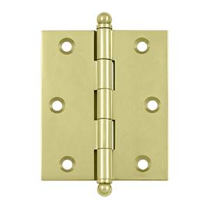 CH3025U3-UNL 3 x 2.5 in. Hinge with Ball Tips- Unlacquered Bright