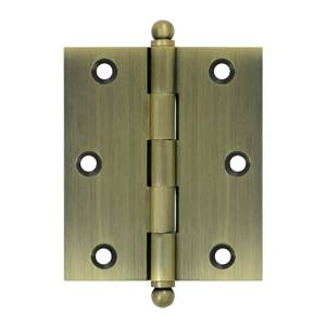 3 x 2.5 in. Hinge with Ball Tips- Antique