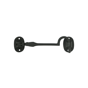 CHB4U19 4 in. British Style Cabin Hooks- Black - Solid