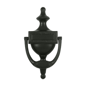 DKR75U19 Victorian Rope Door Knocker- Black - Solid