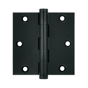 Square Hinge - Black - Solid Brass - Pack of 2