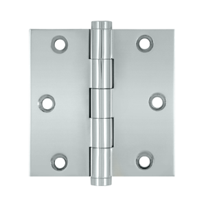 DSB3526 3.5 x 3.5 in. Square Hinge- Bright Chrome - Solid Brass - Pack of 2
