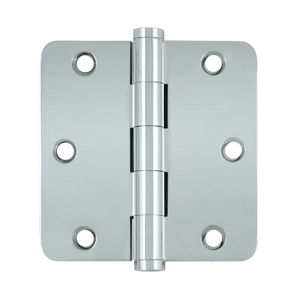 DSB35R426 3.5 x 3.5 x 0.25 in. Radius Hinges, Bright Chrome - Solid