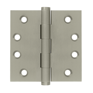 DSB415 4 x 4 in. Square Hinges- Satin Nickel - Solid Brass - Pack of 2