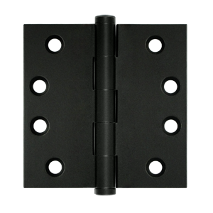 DSB419 4 x 4 in. Square Hinges- Black - Solid Brass - Pack of 2